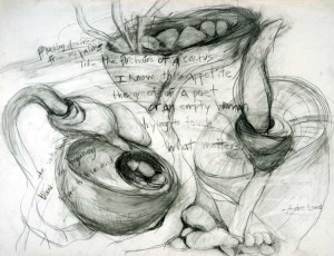 "Audre Lord Poem Drawing" - Graphite 50" X 38"